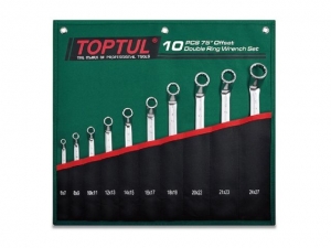 Набор ключей накидн. 75° 10 шт. в сумке (цвет:зелёный) TOPTUL