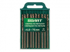 Сверло по металлу ц/х 1.5х18х40 мм HSS, комплект из 10-ти шт ВОЛАТ