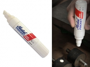 Маркер промышл. перманентный на основе жидк. краски MARKAL POCKET БЕЛЫЙ (Реверсивный наконечник: клин 3/10 мм, круглый 10мм. Цвет белый)