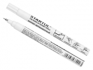 Маркер промышл. перманентный на основе жидк. краски белый STARTUL PROFI (ST4370-01) (толщ. линии 0,5-1,0 мм, латунный наконечник)