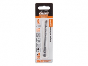 Сверло по бетону  6х100мм шестигр. GEPARD (GP0226-100) (усиленная пластина, Impact, победитовое ударное)