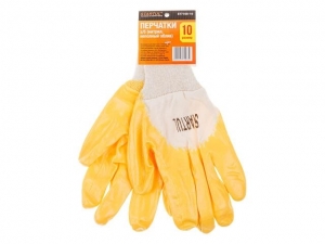 Перчатки х/б, нитриловое покрытие (неполный облив), манжет резинка, 10 р-р STARTUL