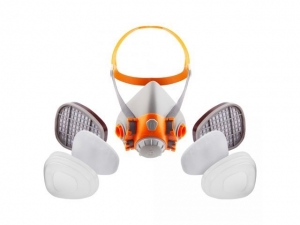 Полумаска 6500 с фильтрами 6510 А1 с предфильтрами и с держателями Jeta Safety (комплект) (р-р L, для защиты дыхания (полумаска, фильтры A1 2шт, предф