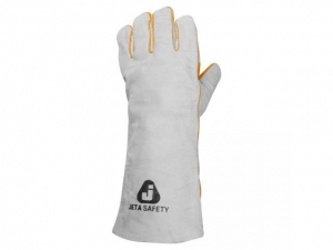 Краги спилковые пятипалые усиленные(на подкладке из х/б и флиса) р-р 10/XL, JetaSafety ( с дополнительной накладкой) (JETA SAFETY)