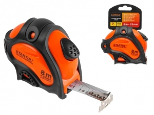 Рулетка 8м/25мм STARTUL PROFI (ST3009-0825M) (Нейлоновое покрытие, автостоп, магнитный зацеп)
