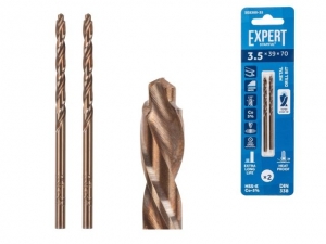 Сверло по металлу ц/х 3.5х39х70 мм HSS-Co, комплект из 2-х шт EXPERT STARTUL (кобальт 5%)