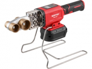 Аккум. сварочный аппарат для полимерных труб WORTEX  CWM 1834 ALL1 XLT SOLO + 3 насадки (300 Вт, 25-340 С, электронная регулировка.)