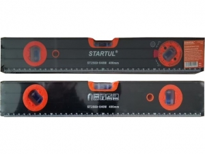 Уровень 400мм магнитный STARTUL PROFI (ST2560-040M) (Фрезерованная поверность, усиленные магнитные свойства, 1 поворотный глазок, линейка на корпусе)