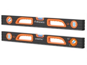 Уровень 600мм магнитный STARTUL PROFI (ST2560-060M) (Фрезерованная поверность, усиленные магнитные свойства, 1 поворотный глазок, линейка на корпусе)