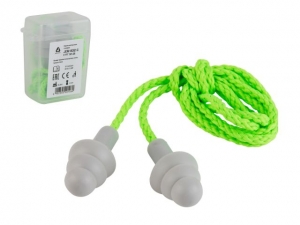 Беруши в контейнере со шнурком многоразовые X-Fit Jeta Safety (32 дБ, из термопластичной резины)