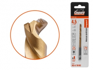 Сверло по металлу шестигр. 4.5х47х99 мм HSS-G TIN GEPARD (многогранная заточка)