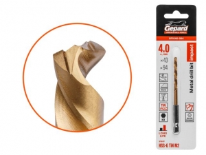 Сверло по металлу шестигр. 4.0х43х94 мм HSS-G TIN GEPARD (многогранная заточка)